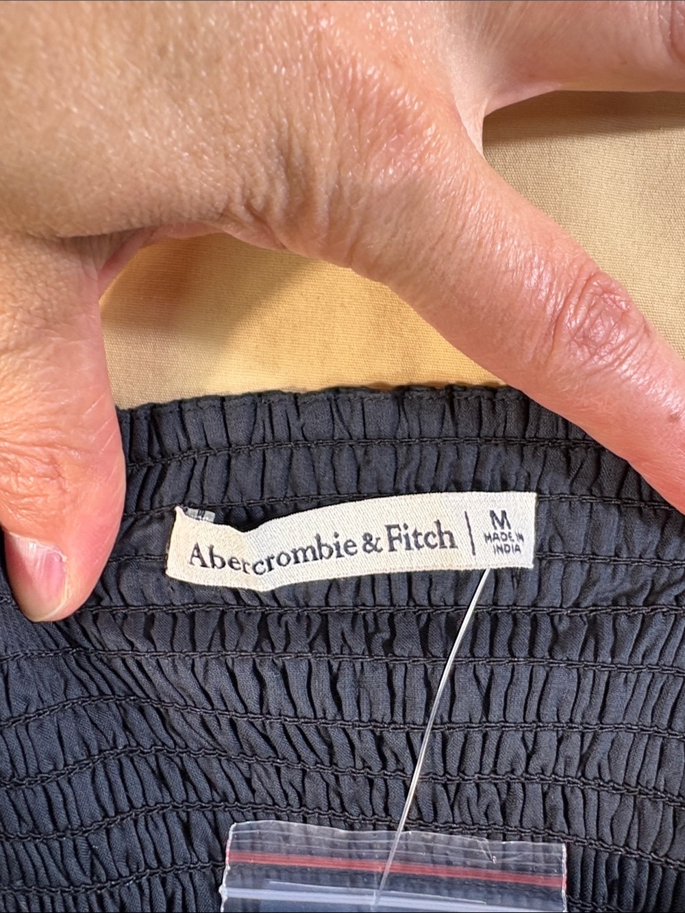 Abercrombie & Fitch NWT Black Festival Smocked Strapless Tube Top Women's Medium - Picture 2 of 12